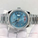 Clone Rolex Day-Date Ice Blue 40mm Presidential Diamond Markers